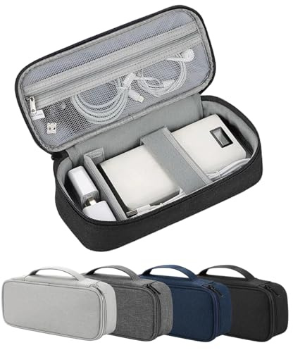 Arae Organizer Valigia Porta Cavi da Viaggio, Porta Caricabatterie con Scomparti, Borsa da Viaggio Tech Impermeabile per Accessori, Gadget, Organizer Cavi, Nero