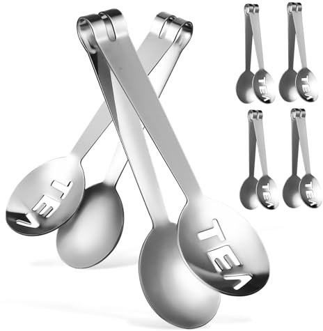 CHICAMPERA 6pezzi Pinze Per Tè in Acciaio Resistente Morsa Ergonomica Per Bustine Clip Compatte e Durevoli Per Infusi Casa