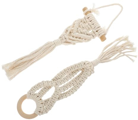 Toddmomy 2 Piezas Colgador de Plantas de Macramé con Diseño Moderno y Estilo Rústico Soporte Colgante para Macetas para Decoración de Interiores y Exteriores