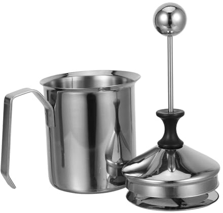 Warmhm Brocca in Acciaio Inossidabile per Montare Latte Manuale Capacità per Caffè Cioccolata Calda Uso Domestico e Bar
