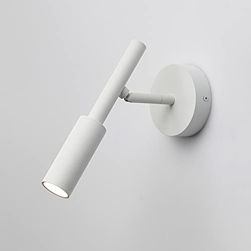 Applique da Parete a LED Moderna, Luce da Lettura da 7 W, Lampada da testiera COB, faretto da Parete Regolabile, lampade da Lettura per Camera da Letto, Comodino, Soggiorno, corridoio, Hotel (Blanc