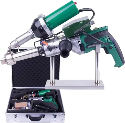WANGYYDS 1600W Hand Extrusion Welder Gun, Plastic Handheld Extruder Welding Gun, Welding Gun PVC PE PP EVA HDPE LDPE Extrusion Welder for Membrane Pipe Plate Pipes Welding Machine, LCD Display