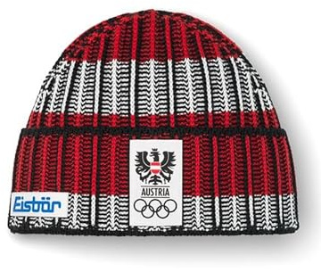 Eisbär Mütze Herren & Damen Cortina Rot - Merino Strickmütze für Männer mit Fleece schützt vor Kälte und Wind - Wintermütze atmungsaktiv thermoregulierend Beanie Haube aus Österreich