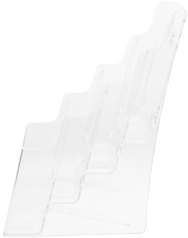 TOGEVAL Présentoir de Brochures Transparent Mural Bureau Support de Documents à Plusieurs Niveaux Organiseur de Chemises et Dossiers Rangement Pratique et Stable pour Flyers et Prospectus