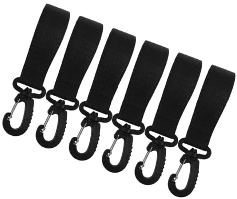 WRITWAA Ganci per Passeggini e Borse per Mamme, Set da 6 Pezzi, Ganci Riutilizzabili Multifunzionali in Materiale Resistente, Facile Installazione senza Foratura, per Passeggini e Uso