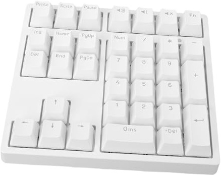 Zunate 34 Tangenter Trådbunden Mekanisk Numerisk Tangentbord, USB C Extern Numerisk Tangentbord med RGB-bakgrundsbelysning Stöder riktnings- och Genvägstangenter och Siffror för Bärbar (Vit)