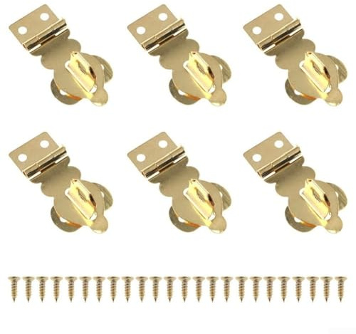 Lot de 6 boucles de cadenas en laiton vintage pour boîte en bois, charnières en laiton massif, mécanisme de fermeture de boîte à bijoux