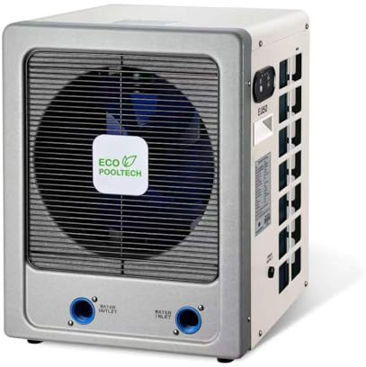 ECOPOOLTECH Pool-Wärmepumpe Inverter bis 50 m³, Max. 6 kW Heizleistung, Turbo-X Kompressor, Titan-Wärmetauscher für Salzwasserpools, Plug & Play, Hinweis zu separatem Zubehörpaket