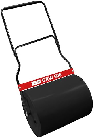 Güde GRW 500-62 gräsmatterulle – 49,5 centimeter arbetsbredd, 40 centimeter rulldiameter, 62 liter fyllningsvolym, robust metallkropp, remskena, mjukt handtag, fyllbar med vatten eller sand