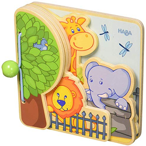HABA 300129 - Zoo Babybuch Zoofreunde, Kleinkindspielzeug, Schwarz