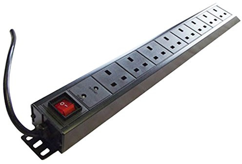 Eagle 8-Way UK Vertical Socket 19 PDU with Surge Protection to UK Plug 2M