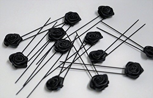 12x Haarschmuck Rosen schwarz Braut Haarnadeln Hochzeit Kommunion Blumenkinder HS0004