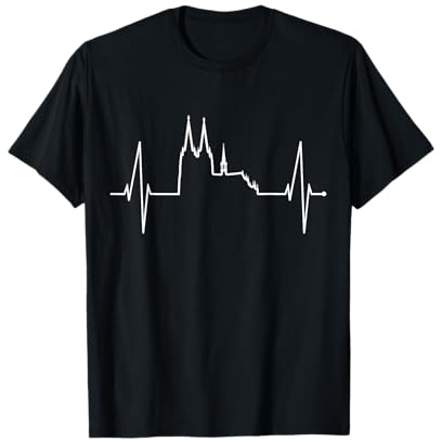 Köln Skyline Herzschlag Dom Herz Kölner Karneval Liebe Köln T-Shirt