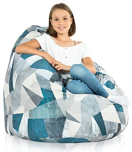 Italpouf Sitzsack XL, Riesensitzsack, Sitzkissen, Indoor & Outdoor, Sitzsack Sessel für Kinder und Erwachsene, EPS Perlen Füllung, Abnehmbarer Bezug, Wasserdicht, Zertifiziert, Abstrakt