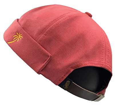 CMUNDLJQ Evetin Docker Mütze Adjustable Seemannsmütze Hafenmütze Bikercap Basecap Docker-Cap ganzjährig Tragbar Hat Brimless Hat Rolled Cuff Harbour Hat (Rot)