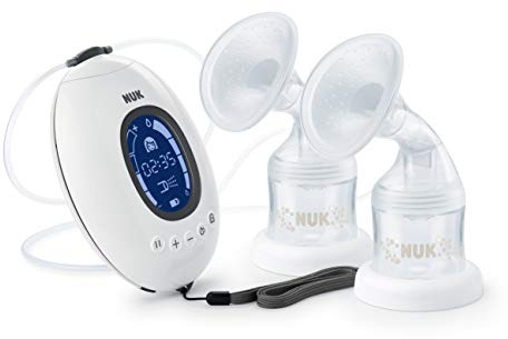 NUK Nature Sense Elektrische Doppelmilchpumpe | mit Akku, LCD-Display 2x 150 ml Muttermilchbehälter