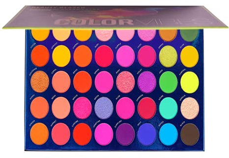 Beauty Searcher 40 Farben Lidschatten Make-up Palette Pigmentierter Glitzer Regenbogen Bunter Schimmer Matt Seidiges Augen Make-up Kosmetik