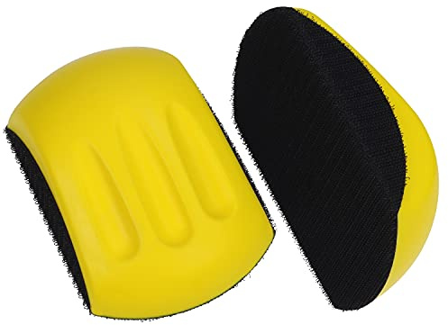 Belle Vous Hook & Loop Sanding Mouse Block (2 Pack) - Backing Plate for Sanding/Polishing Discs - Hand Pad for DIY Home Art & Crafts, Wood Furniture Restoration, Woodworking & Automotive Body Work