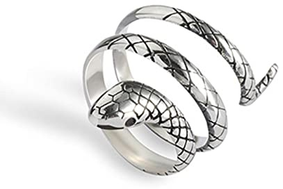 SALAN 925 Argent Sterling À La Mode Serpent Animal Dame Bagues Bijoux Originaux pour Femmes Bague De Fête Ouverte Filles Étudiants Cadeau