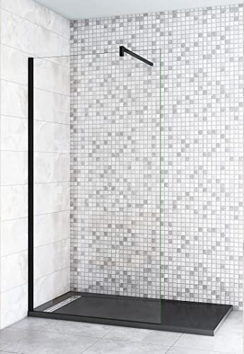 Aica Sanitär Walk in Dusche 110cm Duschabtrennung Walkin Duschwand 8mm Nano Klarglas H200cm