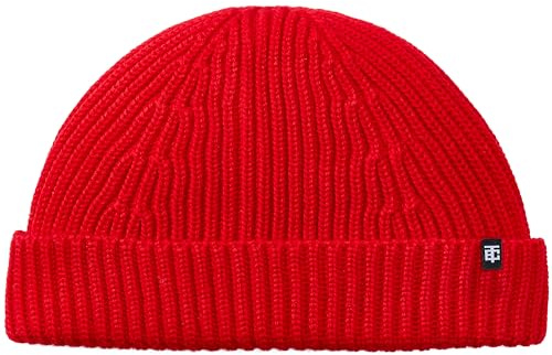 Enter the Complex® Kurze Fisherman Beanie, Docker Mütze, Herren und Damen, Trawler Beanie, 100% Merino Wolle, Rollmütze, Rot