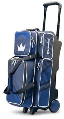 Brunswick Quest Bowlingtasche mit 3 Rollen, Blau