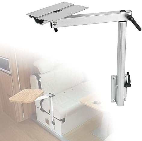 JTBDWOSK Abnehmbare Tischbeine, Tischbeinklammern Können 360 Grad Eingestellt Werden Drehbare Einstellbare DIY-Möbelbeine Für RV-Wohnwagen-Reisemobil,Yachten Laptop Tischbein Für Sofawand,Clear