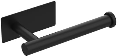 Ibergrif MK34052B - Selbstklebender Toilettenpapierhalter, klopapierhalter WC Ohne Bohren, Toilettenpapier Halterung, Edelstahl, Einheitsgröße, Schwarz
