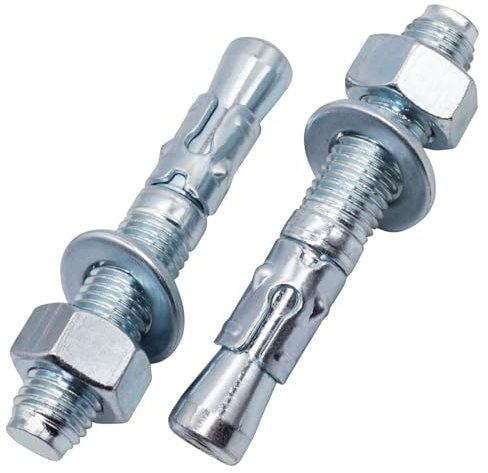 SKIR'CO (10 Stück) Verzinkte Keilanker M16 x 100 mm Metalldübel Ankerbolzen Mauerwerk Betonanker