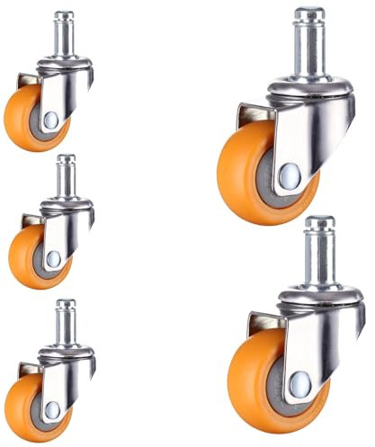 5er Pack Bürostuhl Ersatzräder, Rollen Mit Gewinde, Doppelt Kugelgelagerte Transportrollen Lenkbar, Glattes & Leises Rollen, Sicher Auf Fliesen, Teppich, Holz (Size : 2 in snap spring model (5 pcs))