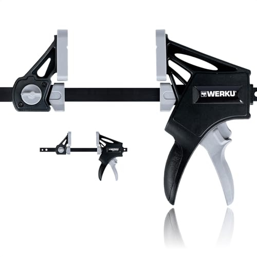 Werku WK601900, Mordaza Liberación Rápida, Calidad Profesional, Potencia Presión 150 KG (daN), Largo 150 mm, ABS Composite y Acero Carbono Forjado