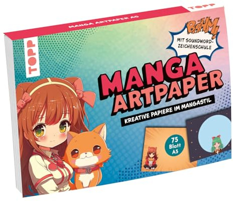 Manga Art Paper in DIN A5. Mit Soundword- Zeichenschule: 75 Motivpapiere (DIN A5, 220 g/m²), in 25 Designs, 16 Seiten Soundword-Zeichenkurs, Softcover