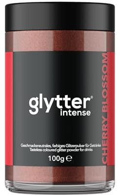 Glytter Glitzerpulver INTENSE für Getränke XXL (cherry blossom) - essbarer Glitzer für Drinks & Flüssigkeiten, z.B. für Sekt, Cocktails - trinkbares & geschmacksneutrales Glitzerpulver MADE IN GERMANY | essbarer Glitzer zur Dekoration von Getränken und Flüssigkeiten , geschmacksneutral, farbintensiv