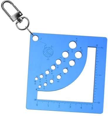 Zxfdsfdbnm Acrylics Knitting Gauge Ruler With Keychain Clip Knitting Needle Gauge Square Knitting Tool For Yarns Measuring Tool