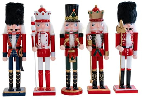 Fenteer 5 Pezzi di Figurine di Schiaccianoci Decorazione Natalizia per Bomboniere Festive per La Casa