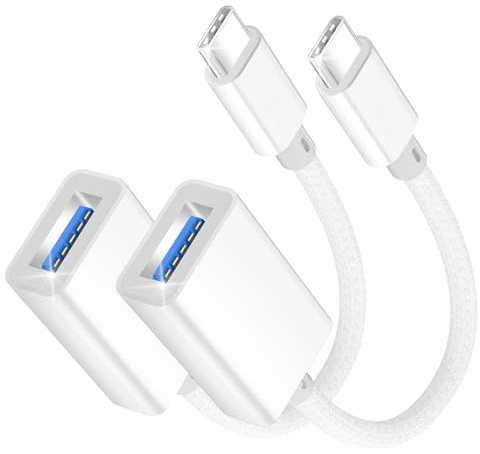 Adaptador USB C a USB,[paquete de 2] Cable adaptador OTG USB C,adaptador tipo C a USB 3.0 OTG compatible con iPhone 16 Pro Max/15 Pro Max,iPad Pro,MacBook Pro/Air,Galaxy S24/S23/S22 Ultra,Huawei P70
