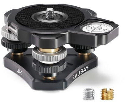 RAUBAY Stativ-Nivellierbasis für Seestar S50, ±6°, 3/8 Zoll, LB-01 | CNC-Nivellieradapter aus Aluminiumlegierung mit Magnetlibelle für Seestar S50, Panorama- und Videostative