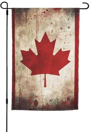 Bandiera del Canada retrò bandiere da giardino per esterni 30,5 x 45,7 cm, doppia faccia bandiera da giardino stagionale bandiera con occhielli bandiera esterna per decorazioni per la casa sfondo