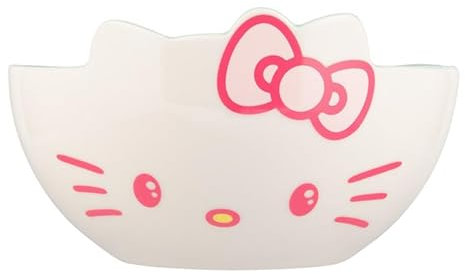 Paladone Hello Kitty Ceramic Streaming Snack Bowl with Phone Holder, Officially Licensed Sanrio Kawaii Kitchenware Gifts for Girls, Women, Kids and Adults