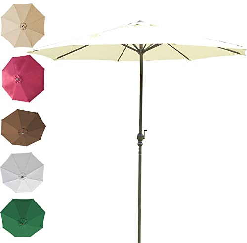 CAFIEDR Parasol de Jardin Rond inclinable, Parasol déporté, avec manivelle, Portable, Protection Solaire, idéal pour Un Usage Commercial et résidentiel, Parasol de Protection
