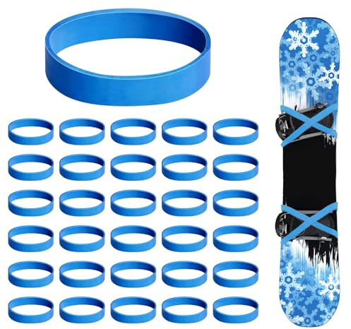 Riisoyu 30uds Retenedores de Frenos de Esquí, Elásticas Bandas de Goma de Retención de Frenos Snowboard Accesorios para Accesorios de Esquí de Invierno para Fijación de Snowboard Retenedores Snowboard