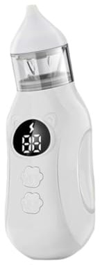 Aspiratore nasale elettrico con doppio ugello, bianco, punte in silicone alimentare, 9 livelli di aspirazione, ricarica di tipo C, basso rumore, potenza di aspirazione 65 kPA, design anti-reflusso