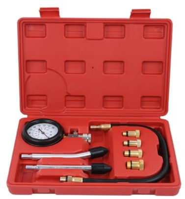 ABOOFAN Manomètre Multifonction pour Pression de Cylindre Psi Bar avec Adaptateurs pour Voiture et Testeur de Fuite et Compression Moteur Essence