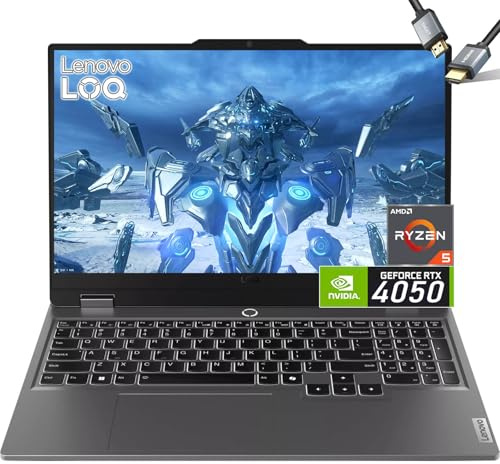 Lenovo Ordinateur Portable Gaming LOQ 15 - RTX 4050 - AMD Ryzen 5 7235HS - 15.6 FHD IPS Display G-SYNC - 32Go RAM -2TB PCIe SSD -Windows11 - Clavier rétroéclairé - USB C - Computadora Gamer PC Video