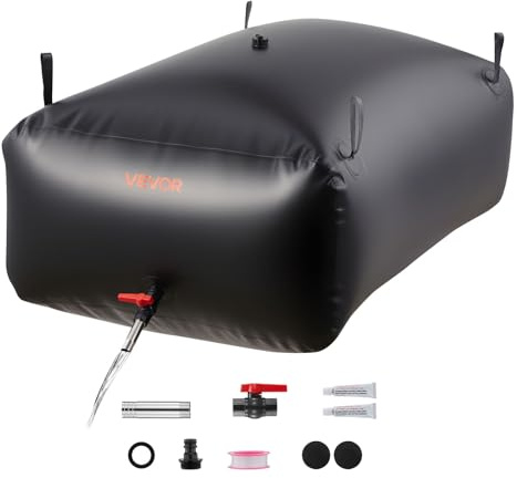 VEVOR Water Storage Bladder 142.7 Gallon Large Capacity Water Bag, Portable & Collapsible Soft Waters Container, Leakproof & Tear-Resistant PVC Emergency Waters Storage Tank for RV Truck & Outdoor Use