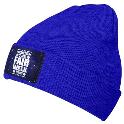 Ain't No Tired Like Fair Week Tired Warm Knit Hat Cap Fashion for Men Women Blue