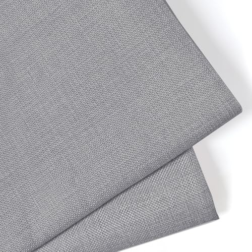 Polsterstoff, Polsterstoff Möbelstoff Meterware 250cm x 148cm, Leinenstoff Sofastoff Stoff Strukturstoff für Möbelstoff Vorhangstoff Sofa Stuhl DIY Kissen Tischdecken(Hellgrau)