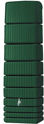 4rain Slim Regentonne 650 Liter dunkelgrün - Wandtank, Wassertank, Fass, Regenfass, Wasserbehälter, Regenwassertank, Regenwassertonne, Wasserfass, Wassertonne, Wassertonnen für Garten