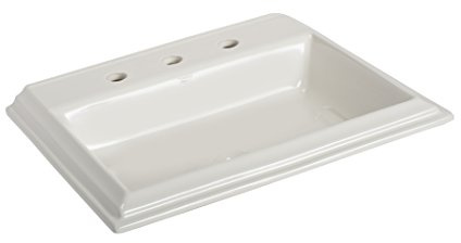 Mansfield 254-8WHT Brentwood Rectangular Self-rimming Lavatory with 8-Inch Faucet Center