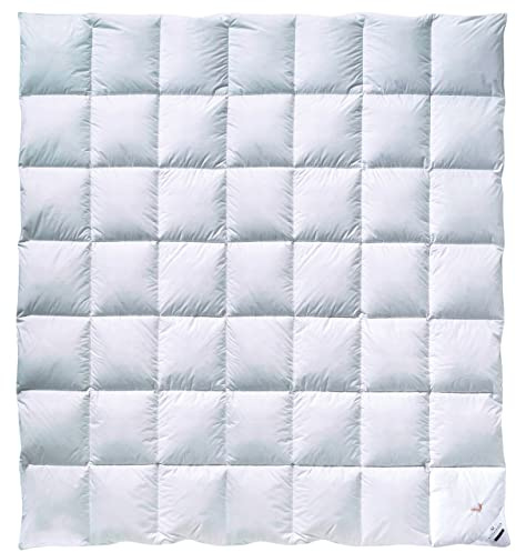 Billerbeck Daunendecke - E04 Gold Edition - Bettdecke für alle Jahreszeiten - 200 x 200 cm Decke mit echten Daunen - Wärmestufe Mittel